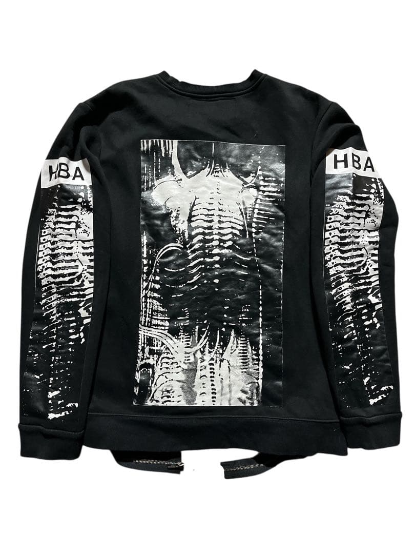 HBA HOOD BY AIR ジップ スカル スウェット XL