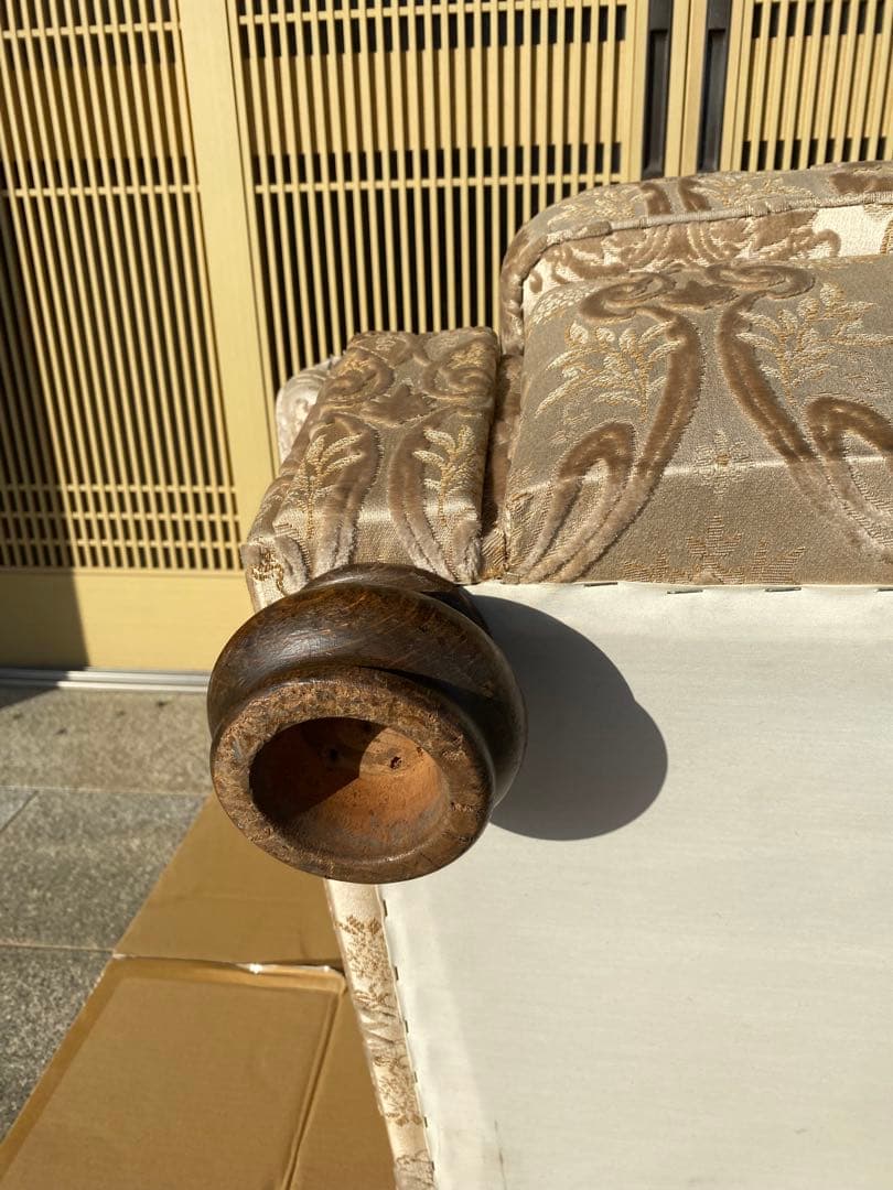 【あーる】【美品】アンティーク　ヴィンテージ　1Pソファー