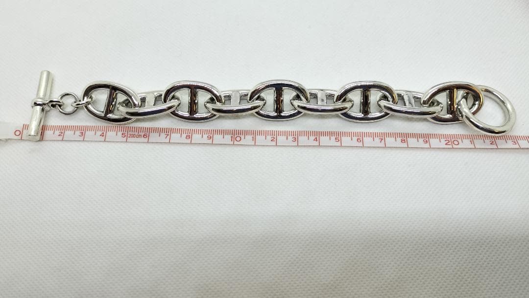 TGM超サイズ　シルバー925 アンカーチェーン ブレスレット　メンズ　９コマ