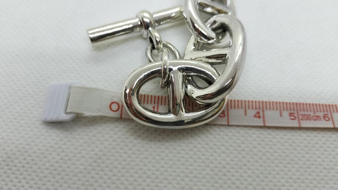 TGM超サイズ　シルバー925 アンカーチェーン ブレスレット　メンズ　９コマ