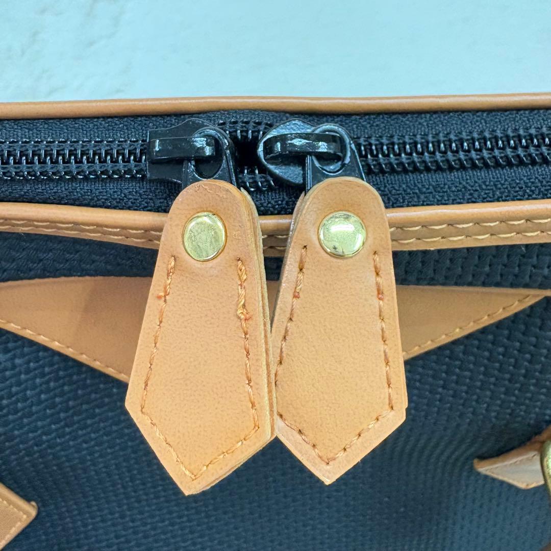 イブ・サンローラン ヴィンテージ ミニボストンバッグ レザー調 バイカラー