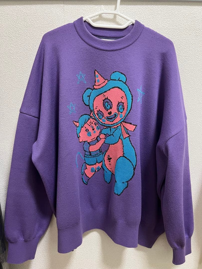 KIDILL パープル ニット スウェット 刺繍