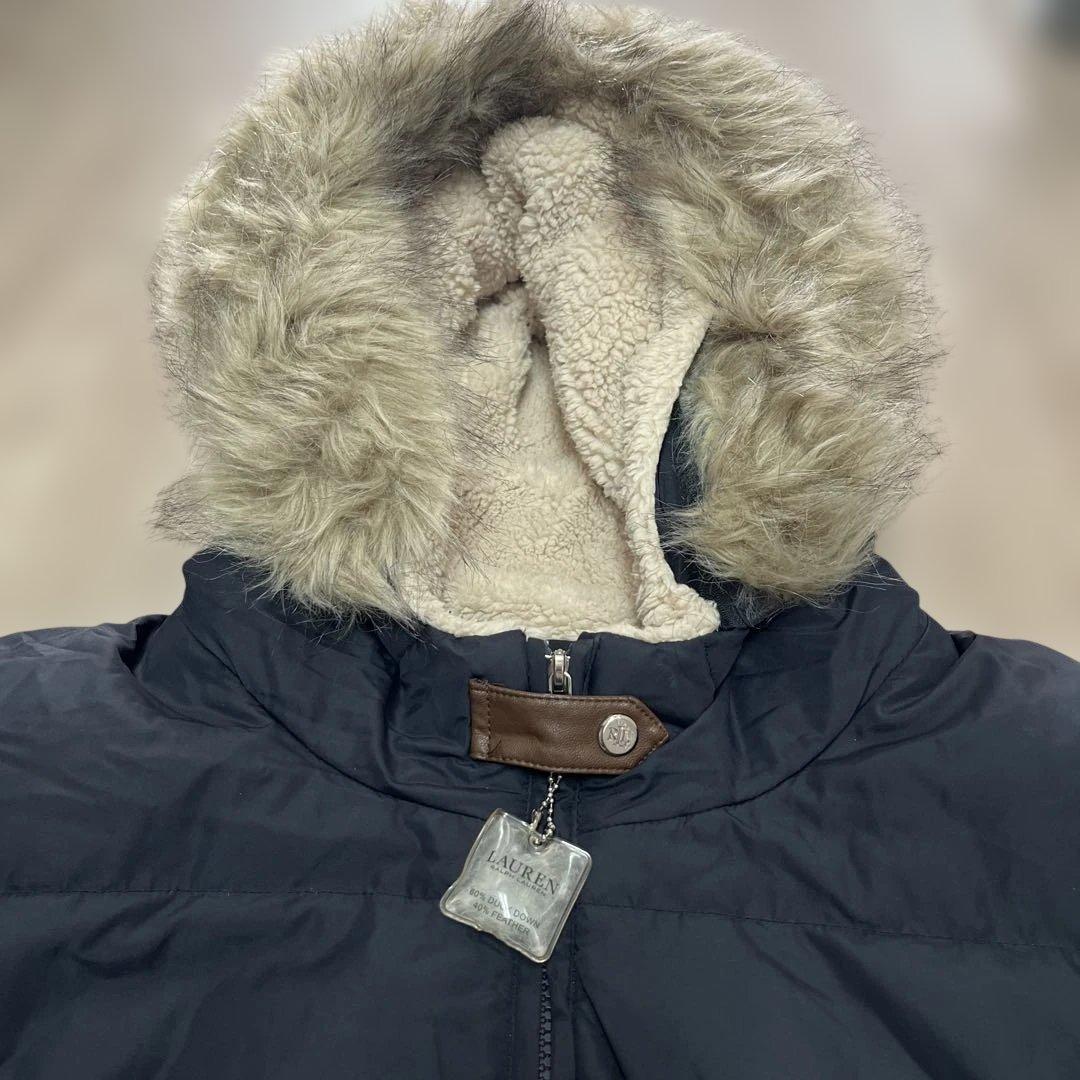 ラルフローレンダウンジャケット ファー付き　ネイビー