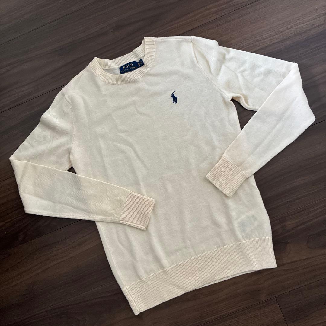 POLO RALPH LAUREN アイボリー 長袖セーター XS ウール100