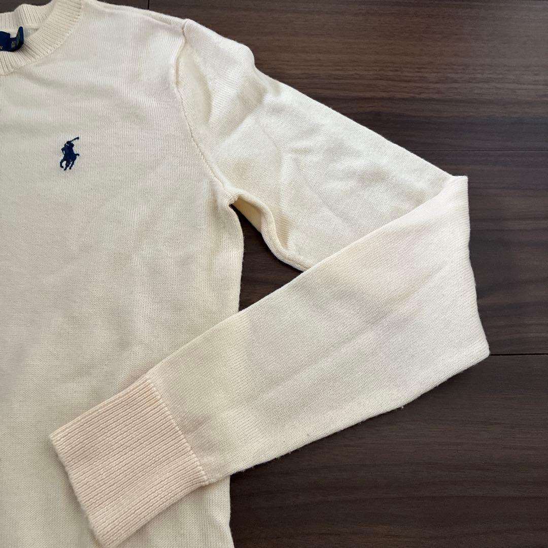 POLO RALPH LAUREN アイボリー 長袖セーター XS ウール100