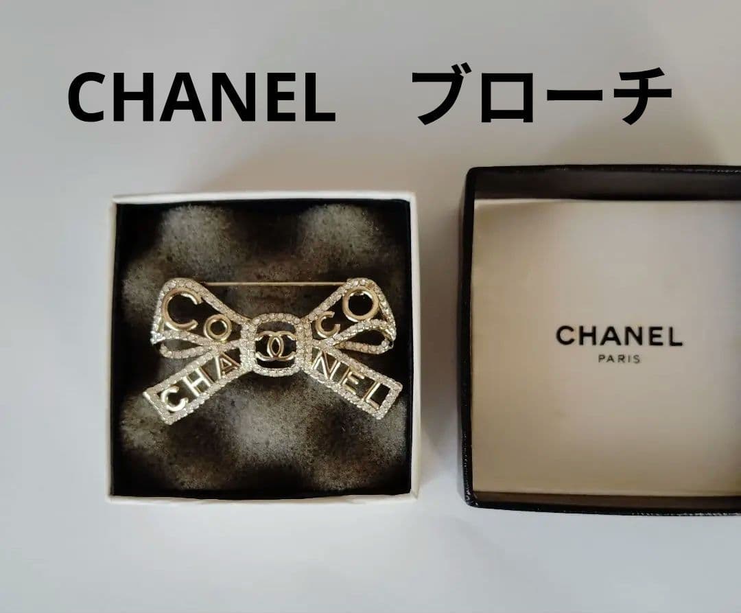 くるみぱん様検討中　CHANEL リボン型ブローチ シルバー
