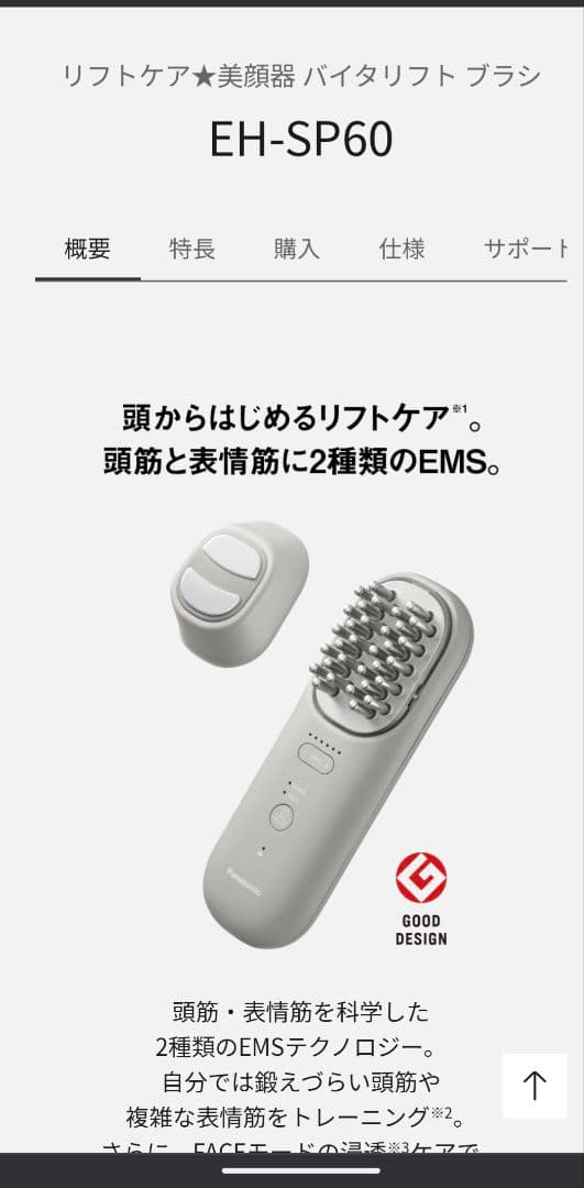 jpj'w!　EH-SP60-H 美顔器 グレー 充電器付き　バイタリフト