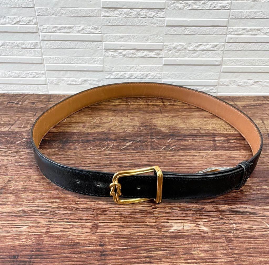 C*o様 エルメス レザー ゴールド金具 バックル ベルト ブラック ブラウン