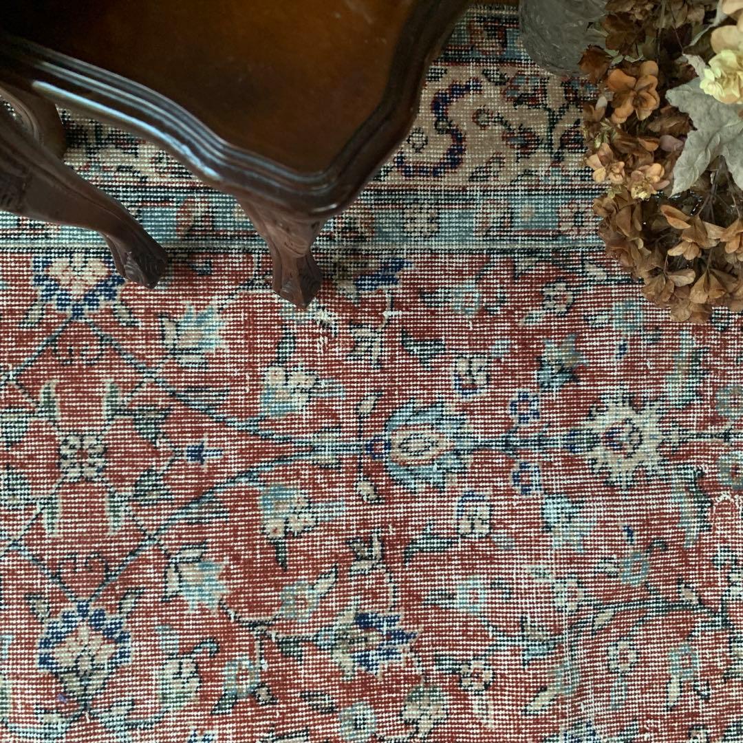 hi89　超大判　250×139 トルコヴィンテージラグ　テラコッタレッド