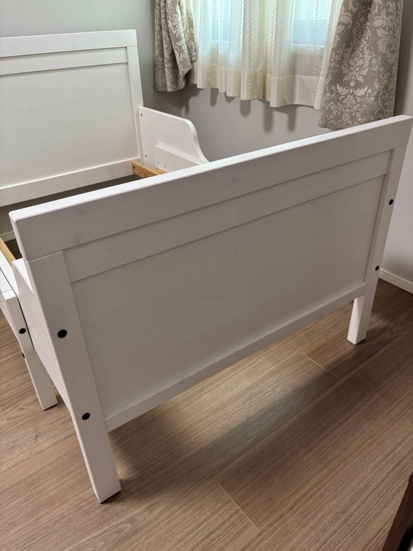 【引き取り専用】IKEA 子供用 伸長式ベッド ホワイト スンドヴィーク