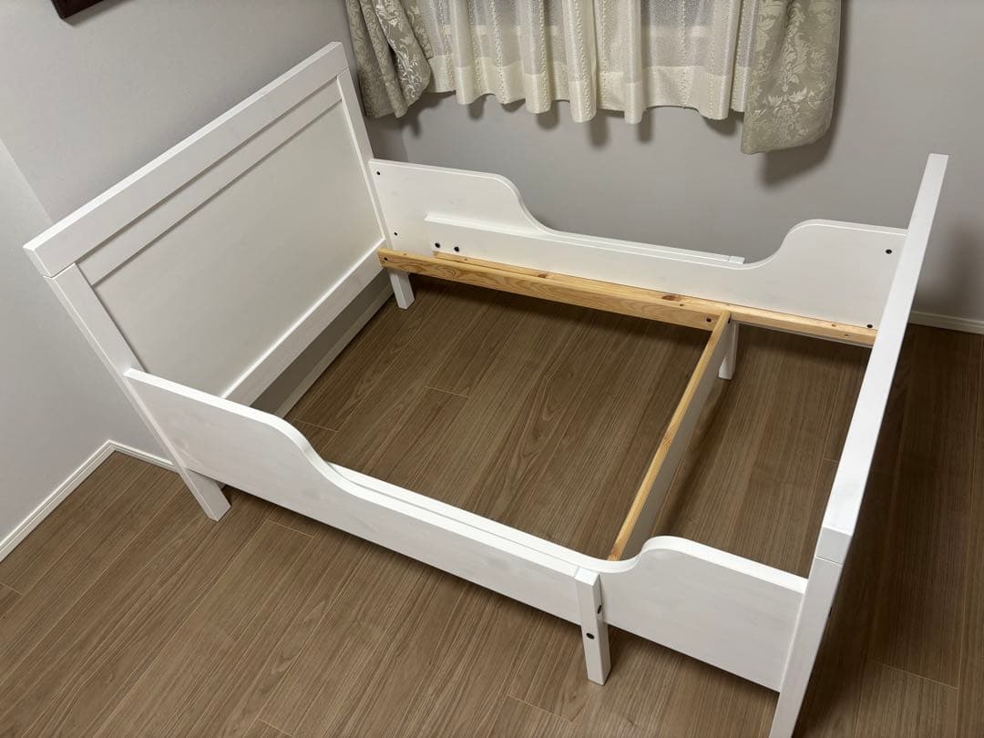 【引き取り専用】IKEA 子供用 伸長式ベッド ホワイト スンドヴィーク