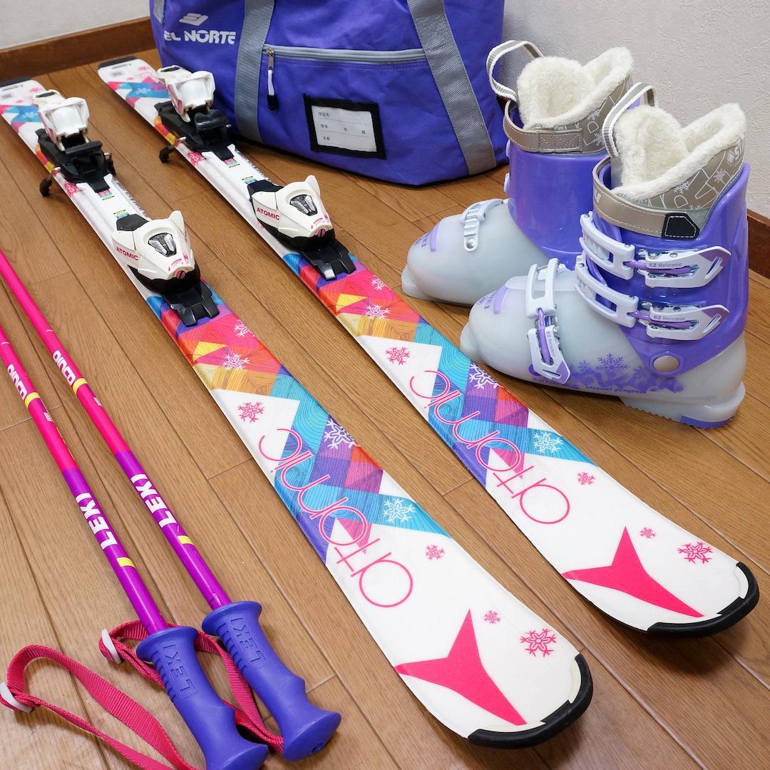 メンテ済 130cm 靴23cm ATOMIC スキーセット おまけト