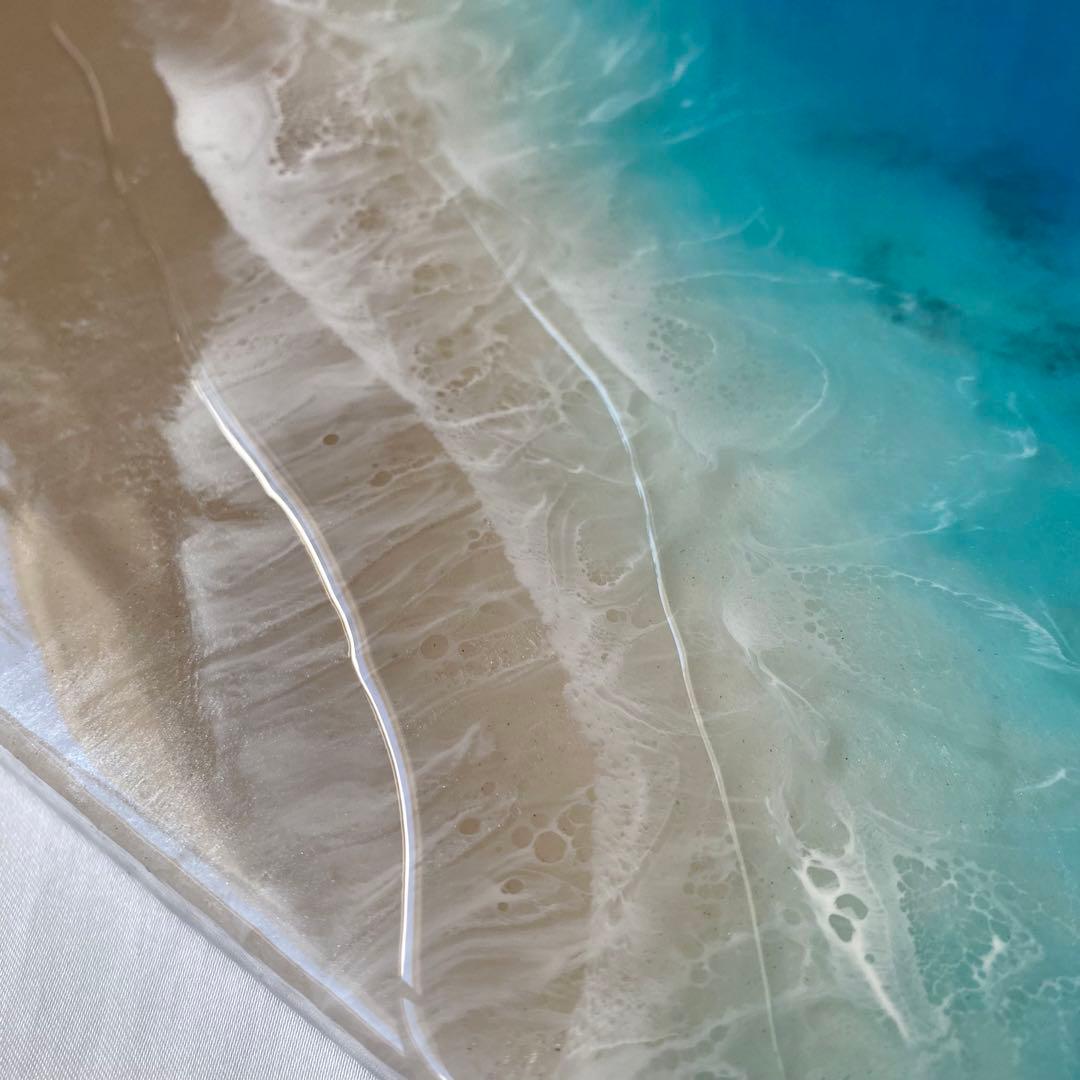 レジンアート　2連パネル　ウェットサンドシリーズ　海アート　オーシャンパネル