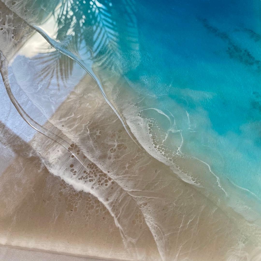 レジンアート　2連パネル　ウェットサンドシリーズ　海アート　オーシャンパネル