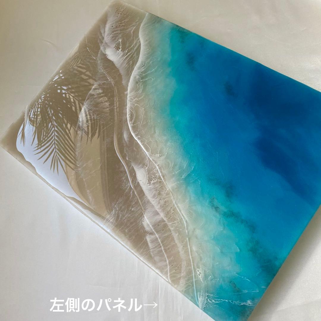 レジンアート　2連パネル　ウェットサンドシリーズ　海アート　オーシャンパネル