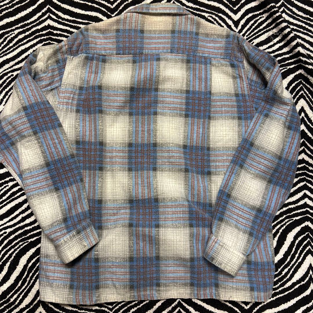 ビンテージ 50s プリント ネルシャツ vintage ロカビリー オンブレ