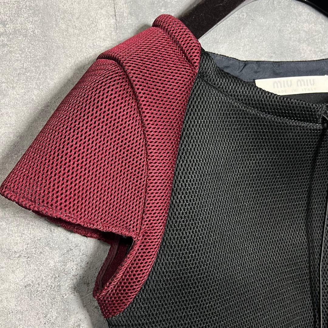 レア物❤️MIU MIUミュウミュウ　ダンボールメッシュトップス40ですがS相当