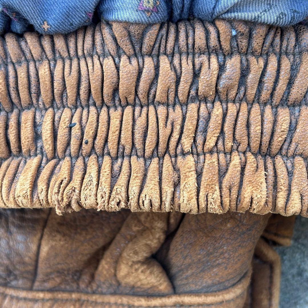 90'svintage レザーブルゾン ブラウン 短丈 ボアライナー アメカジ