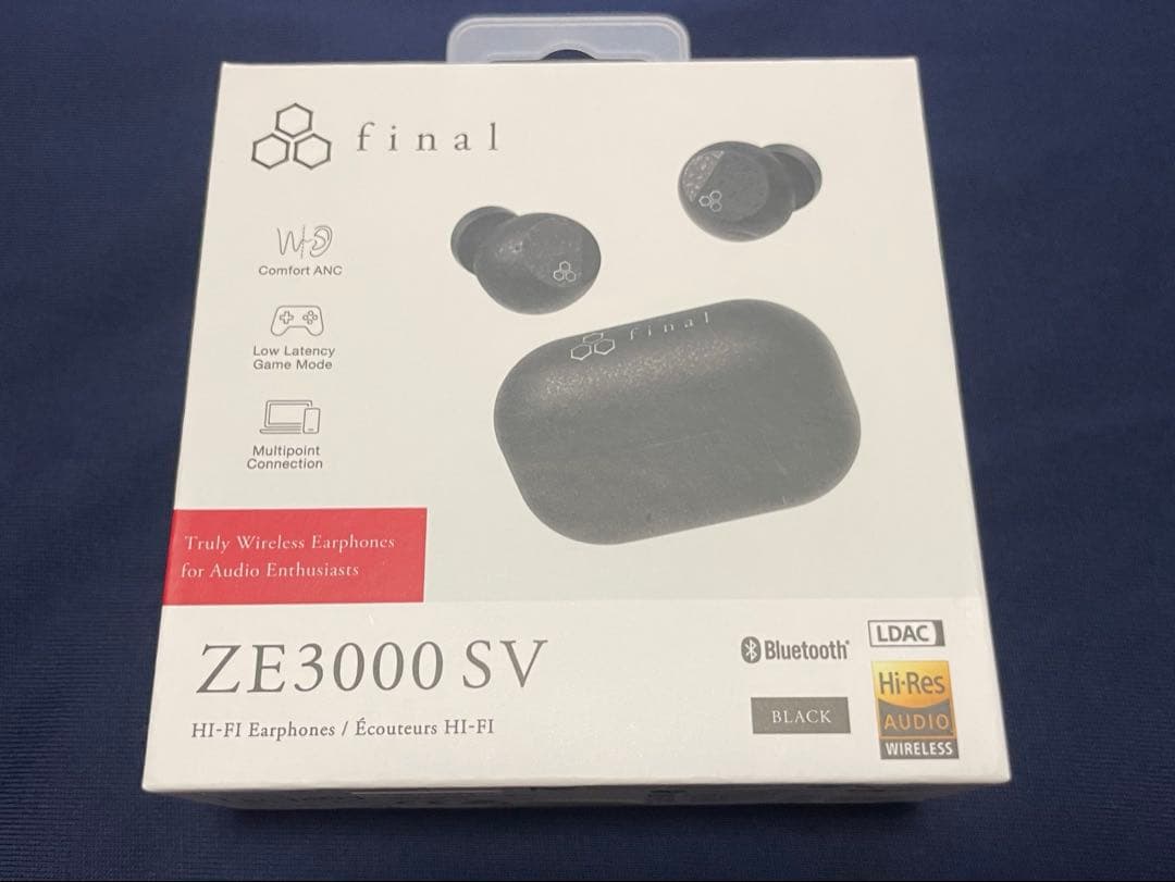 新品 final ファイナル ZE3000SV ワイヤレスイヤホン ブラック 黒