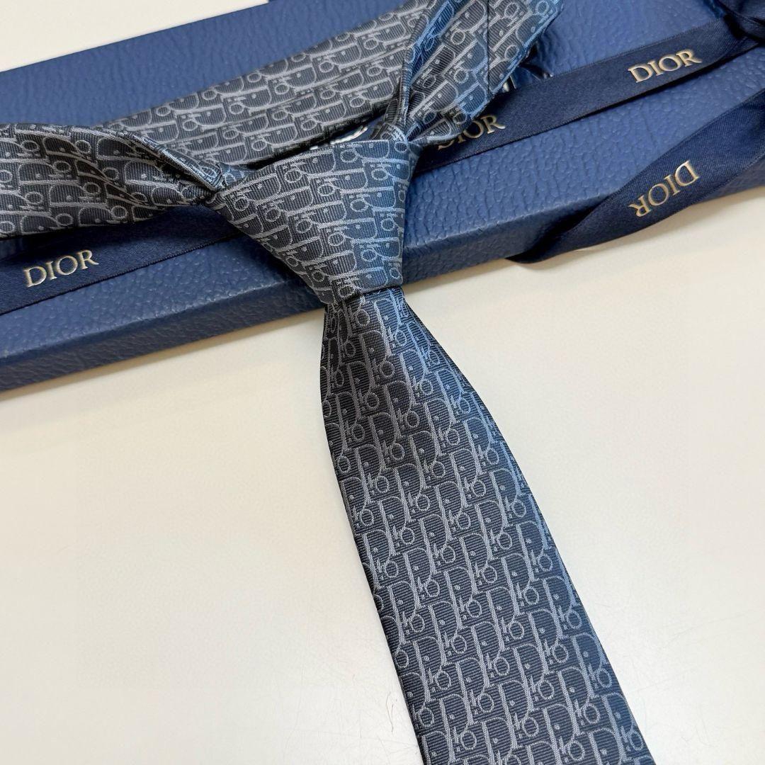 Dior オブリーク ネクタイ グレー