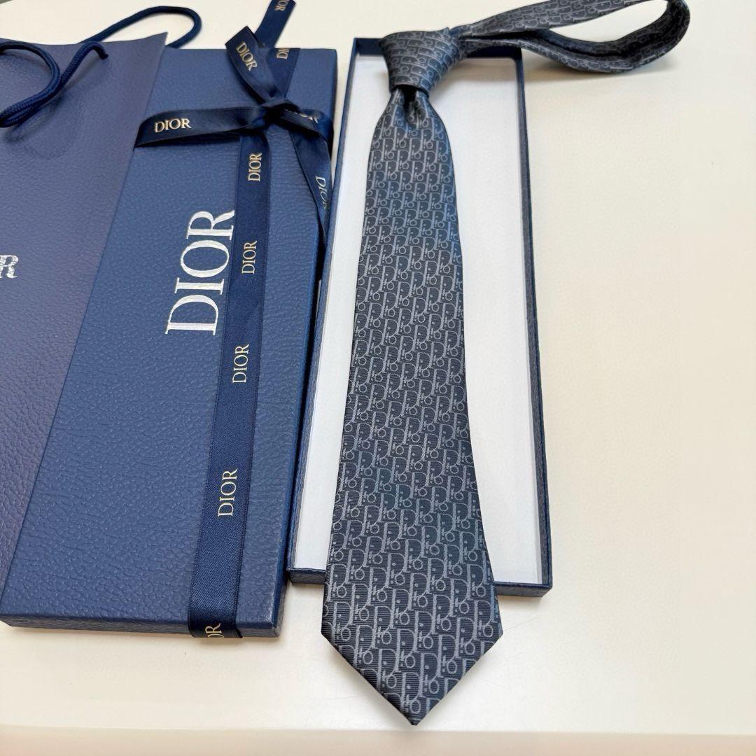 Dior オブリーク ネクタイ グレー