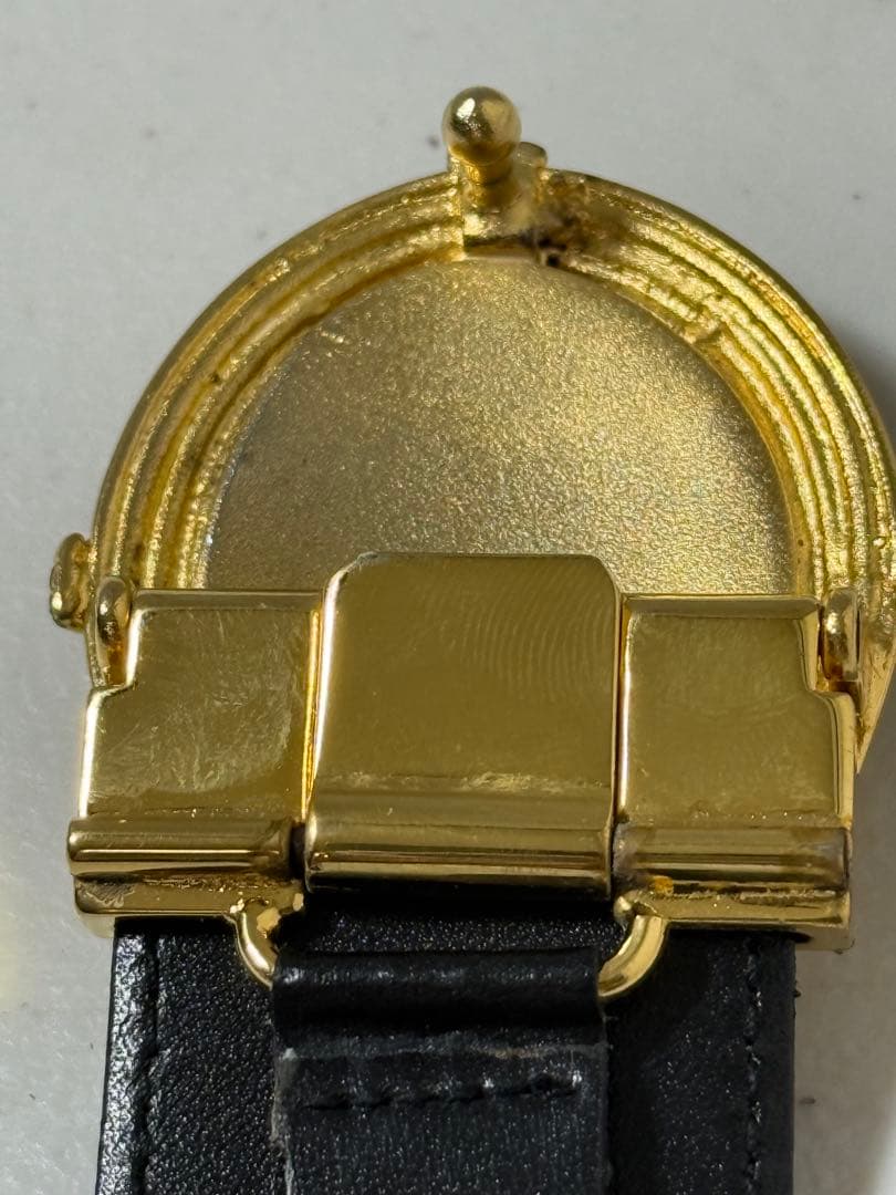 CELNE セリーヌ　ブラックスエードベルト 金色バックル