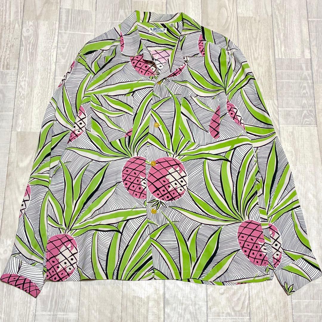 SUN SURF アロハシャツ 長袖 東洋エンタープライズ パイナップル L