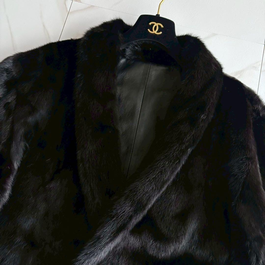 激レア◆ミンク×レザー ジャケット 本革 金ボタン 4Lサイズ リバーシブル