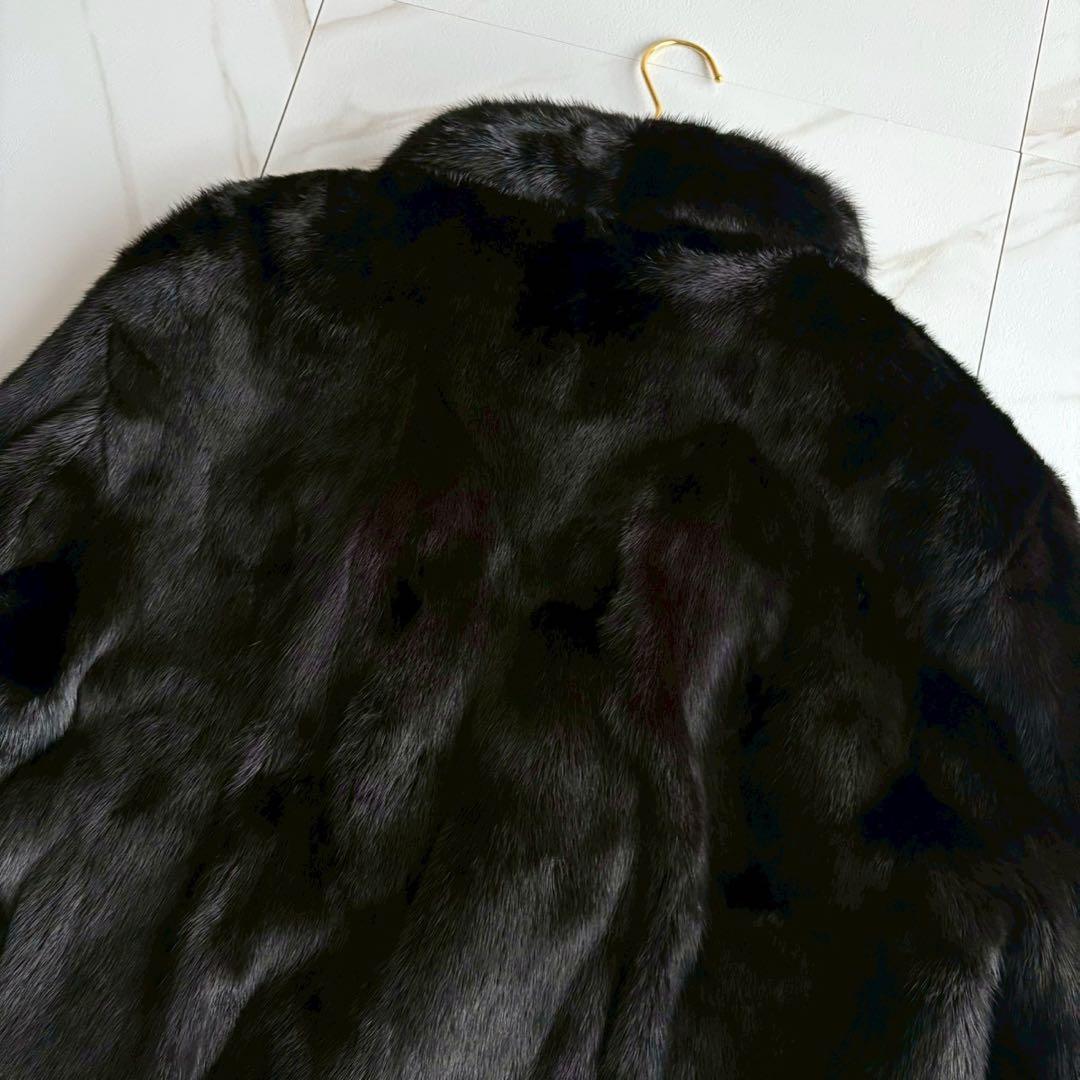 激レア◆ミンク×レザー ジャケット 本革 金ボタン 4Lサイズ リバーシブル