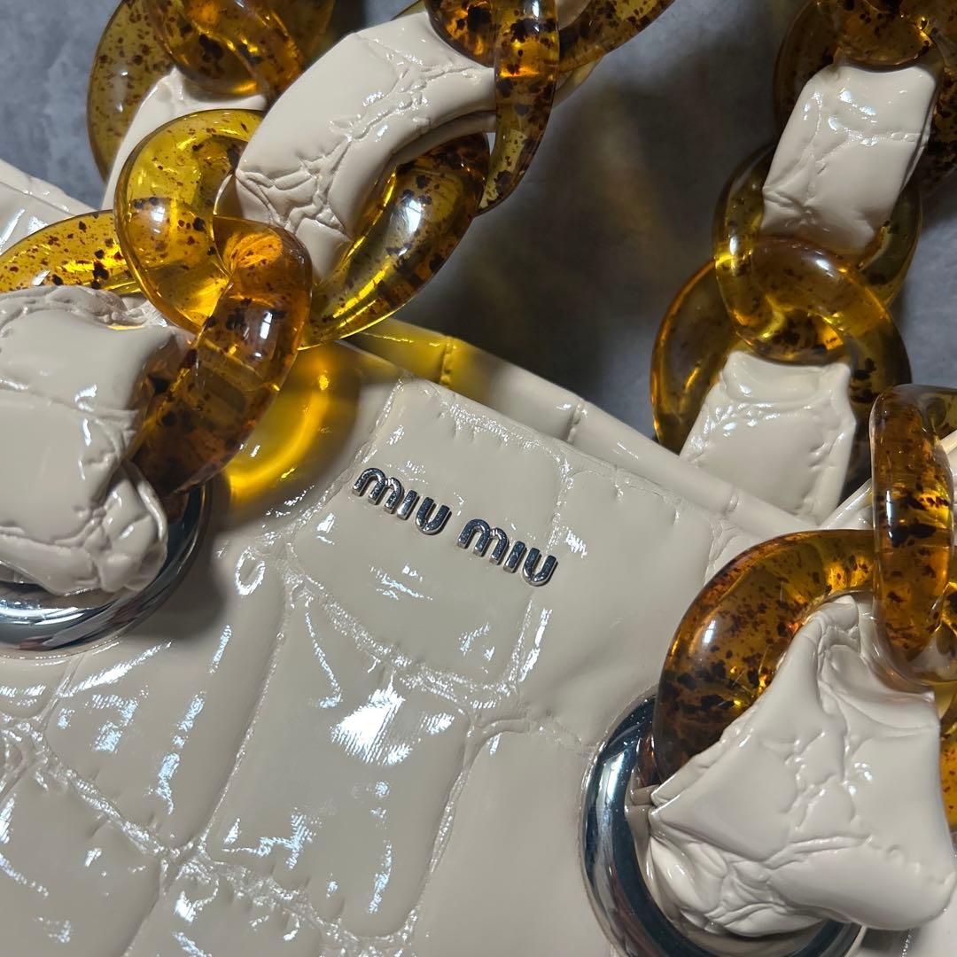 【希少モデル❗️】美品！vintage miumiu ハンドバッグ　ホワイト