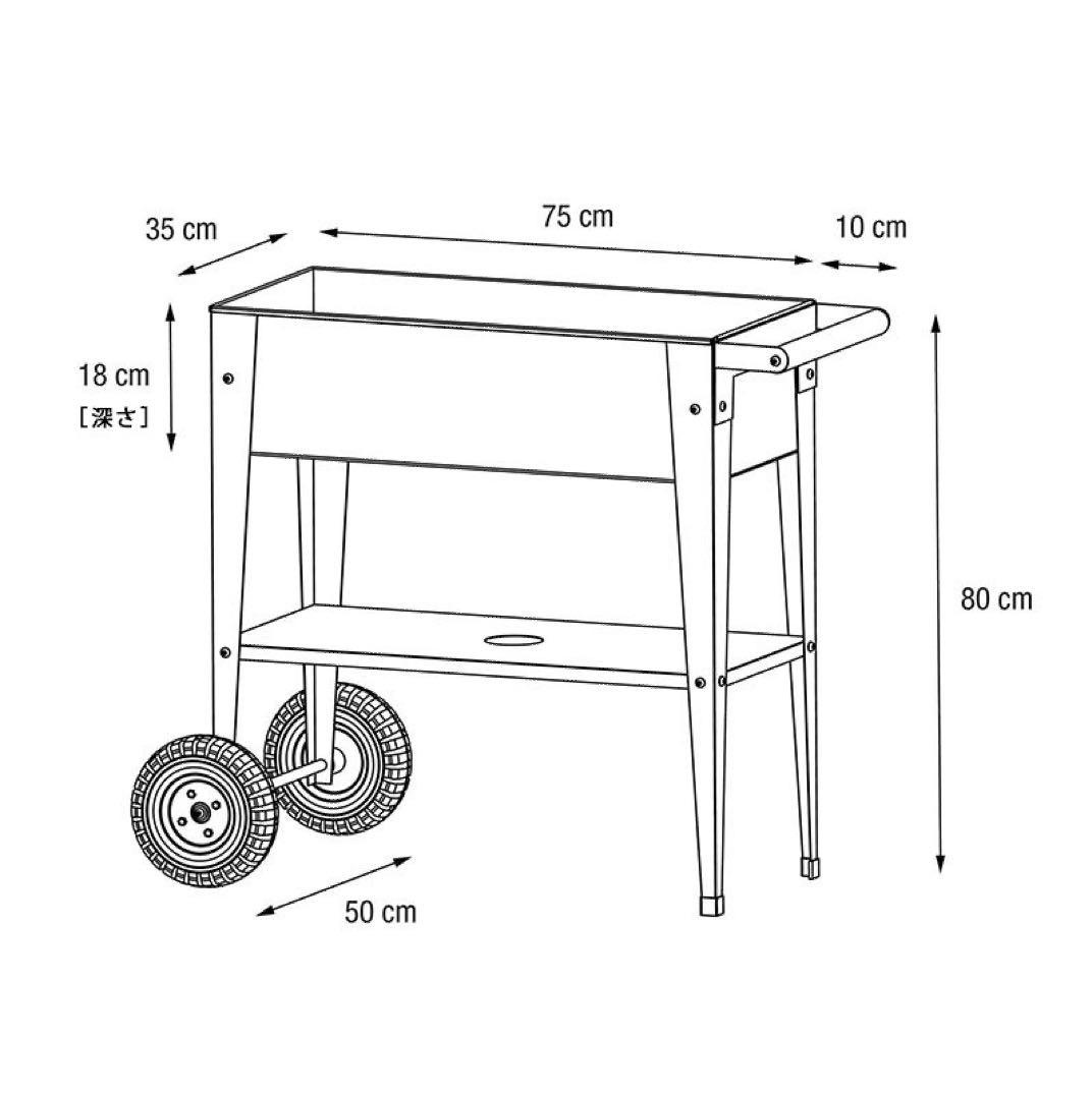 移動式栽培プランター トローリーワゴン ミントグリーン (希少カラー) Urba
