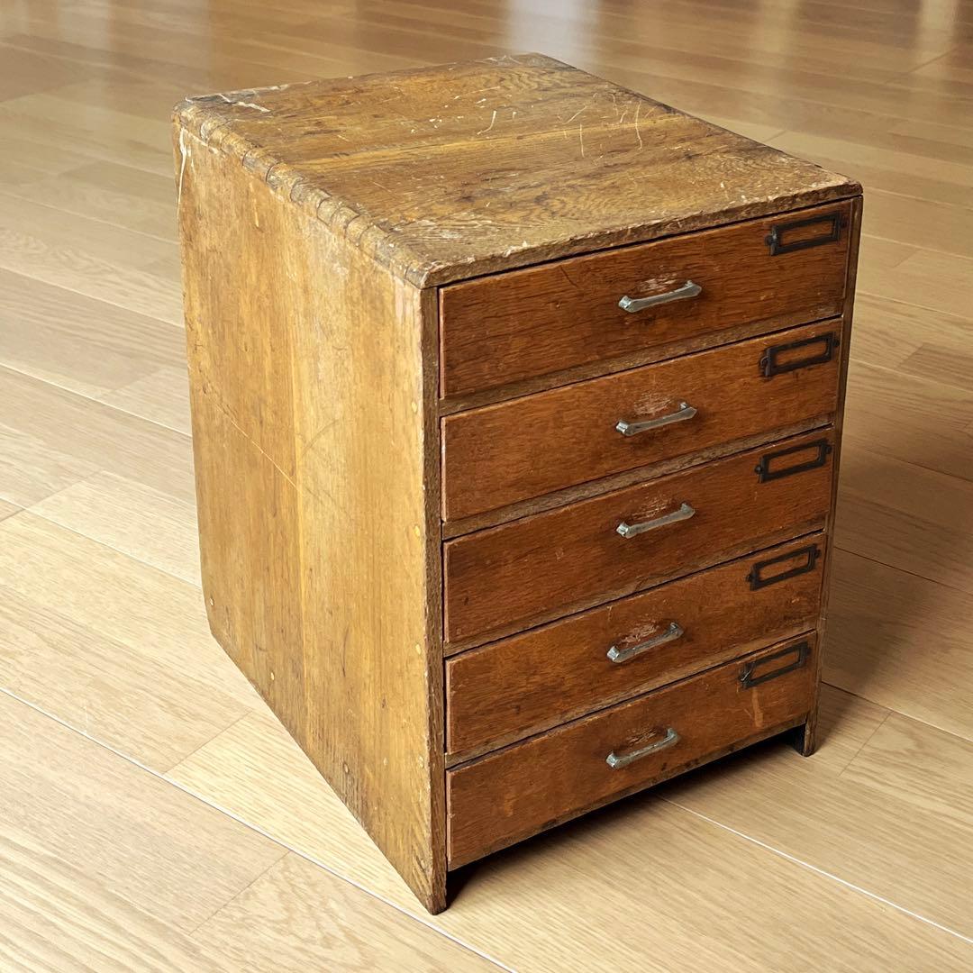 古道具　昭和レトロ　小引き出し　5杯　木製