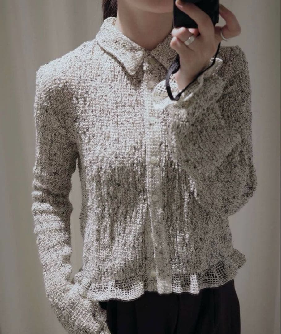 値下げ【タグ有/正規品】CLANE MIX MESH GATHER SHIRT