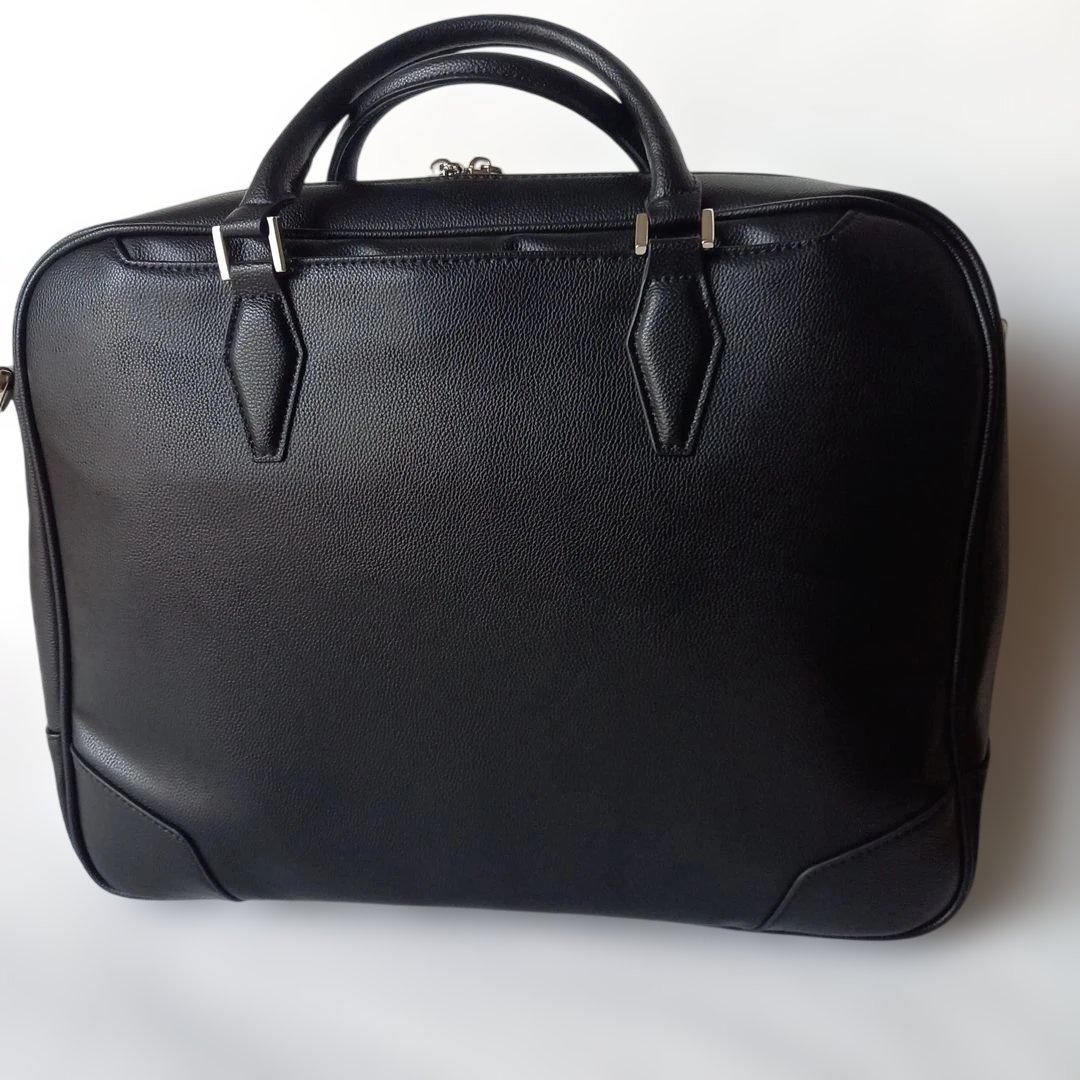 新品未使用　SHIPS　ビジネスバッグ　ブラック　レザー　通勤　通学　A4可