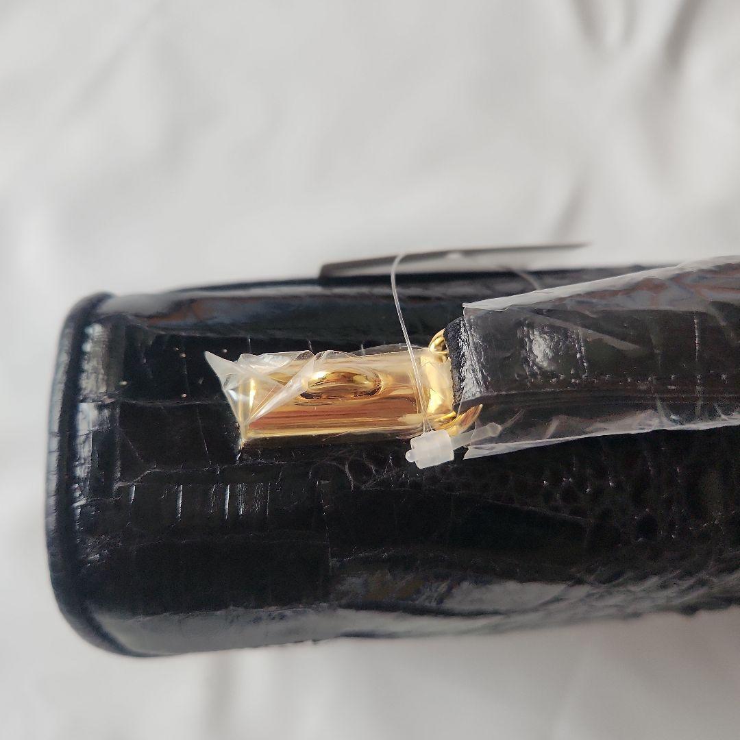 amiet カイマン レザーハンドバッグ ショルダー 2way 黒　ロック付き