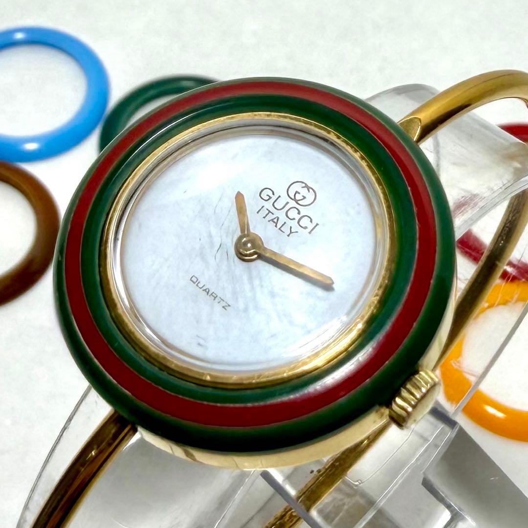 【新品電池/稼働】グッチ チェンジベゼル 腕時計 バングルウォッチ 13色