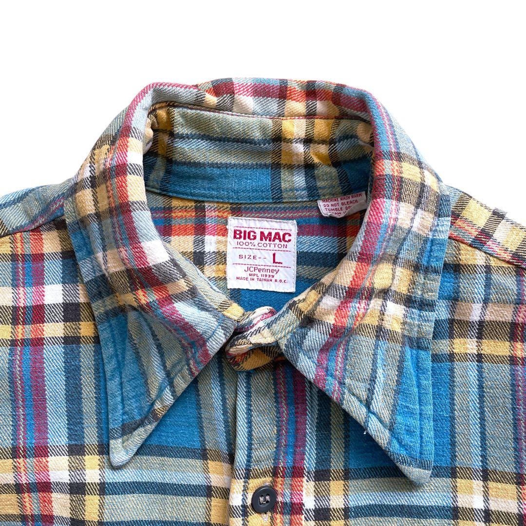 美品 好配色 70s ビンテージ BIG MAC フランネルシャツ L