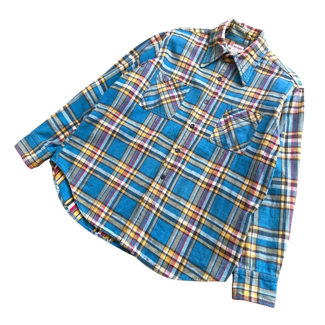 美品 好配色 70s ビンテージ BIG MAC フランネルシャツ L