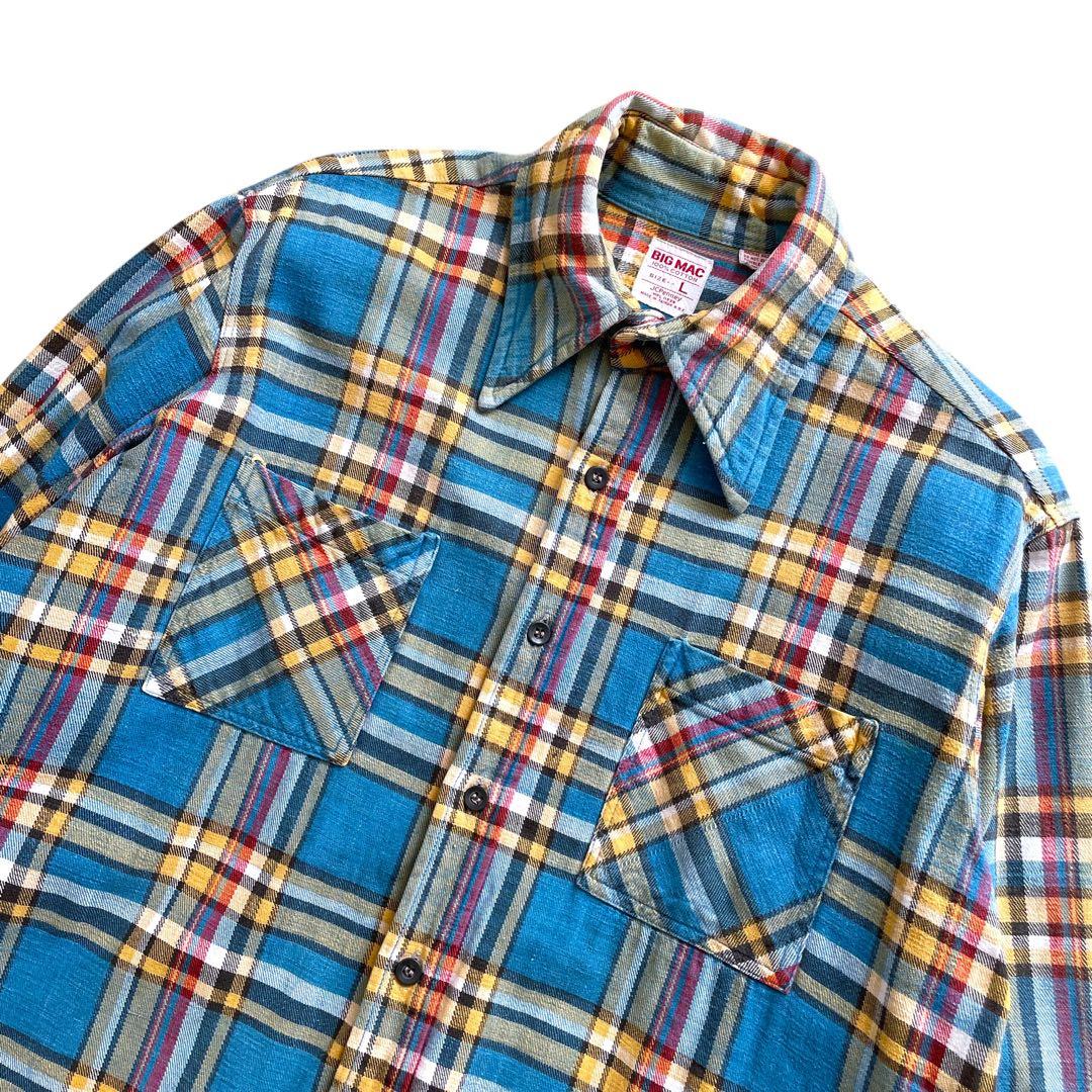美品 好配色 70s ビンテージ BIG MAC フランネルシャツ L