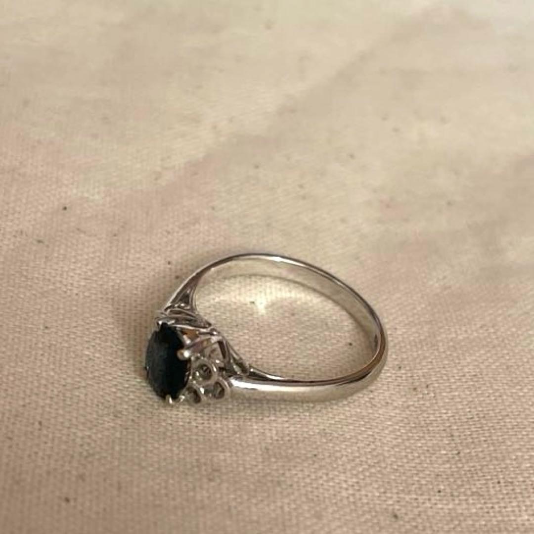 【14金】13号 サファイア リング K14 WG（585刻印あり）指輪