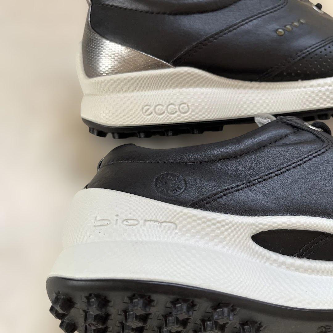 未使用✨ECCO エコー ゴルフシューズ　バイオム24cm 黒 レザー