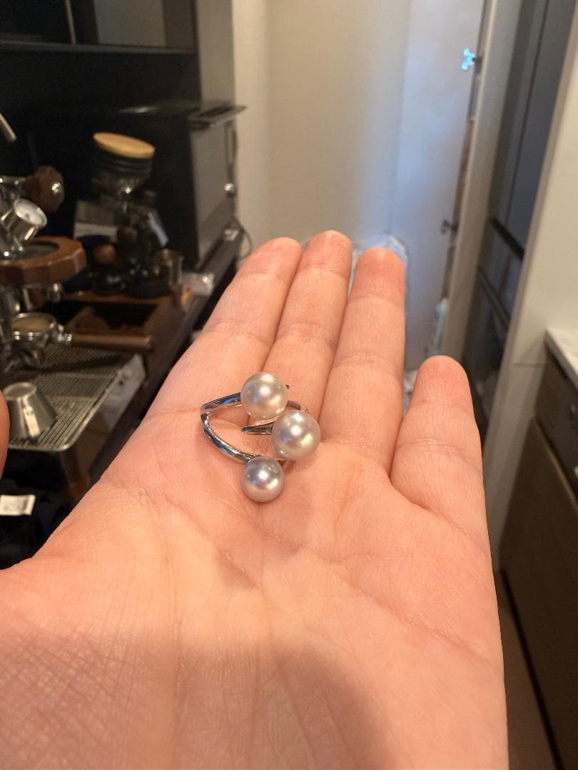 特✨希少アコヤ真珠 真多麻 3連パールリング SILVER925 | p.l.o