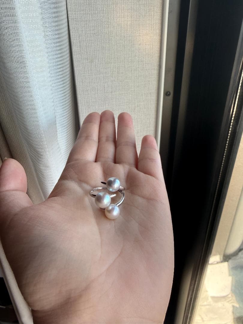 特✨希少アコヤ真珠 真多麻 3連パールリング SILVER925 | p.l.o