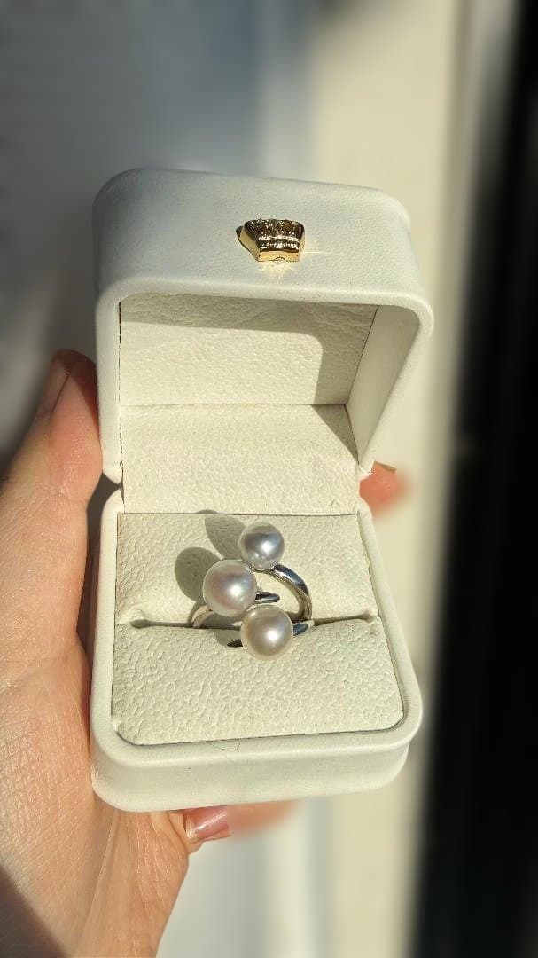 特✨希少アコヤ真珠 真多麻 3連パールリング SILVER925 | p.l.o