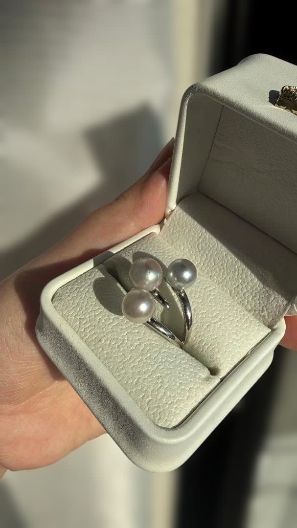 特✨希少アコヤ真珠 真多麻 3連パールリング SILVER925 | p.l.o
