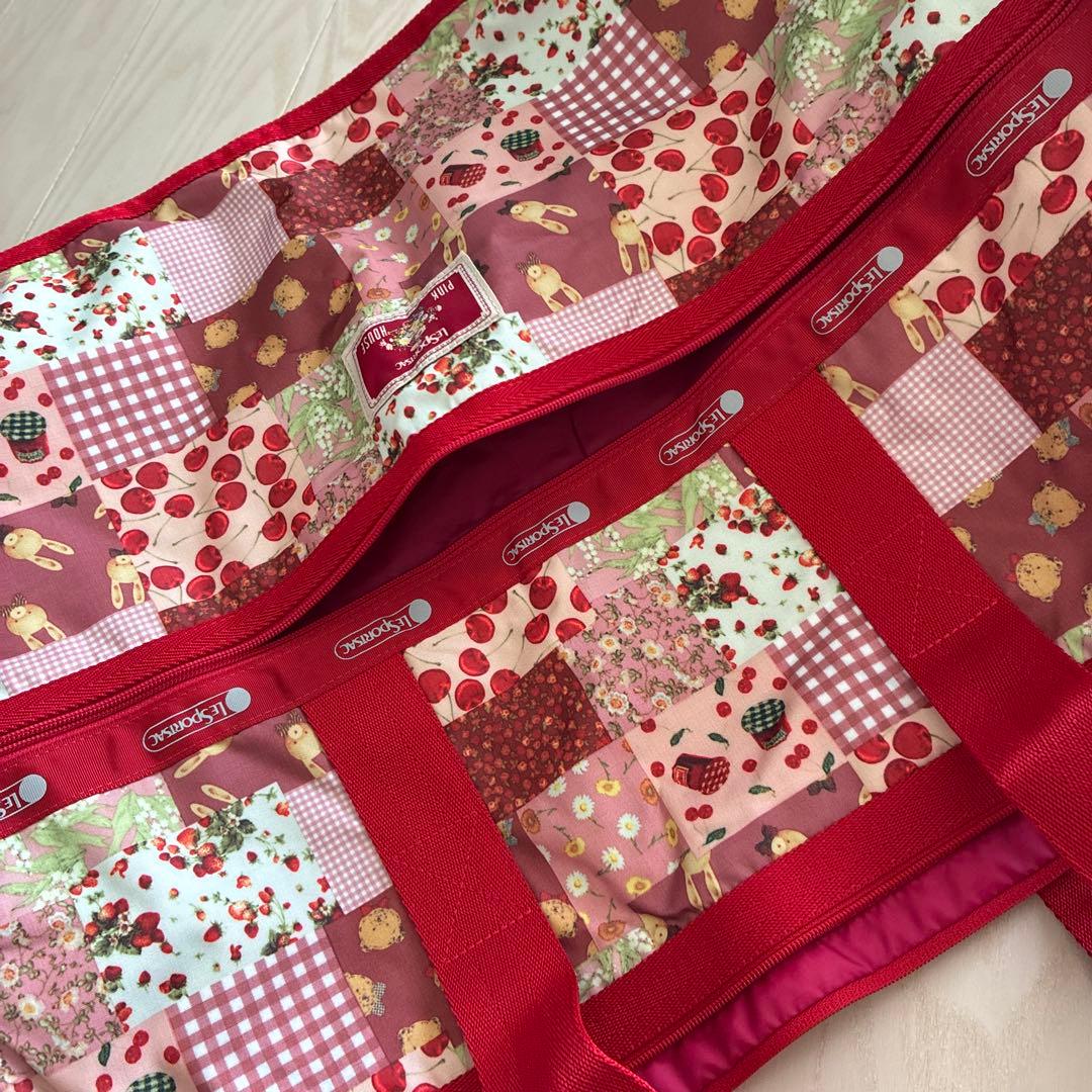 レスポートサック ピンクハウス ボストンバッグ 赤 パッチワーク