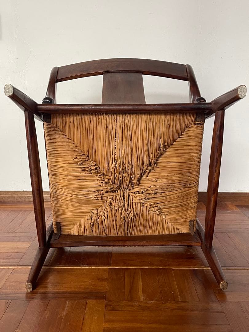 松本民芸 家具 77型 曲肘 ラッシ アーム チェア 1