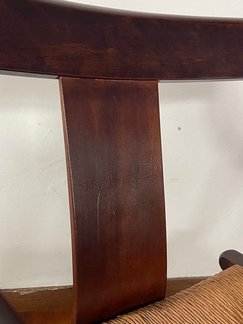 松本民芸 家具 77型 曲肘 ラッシ アーム チェア 1