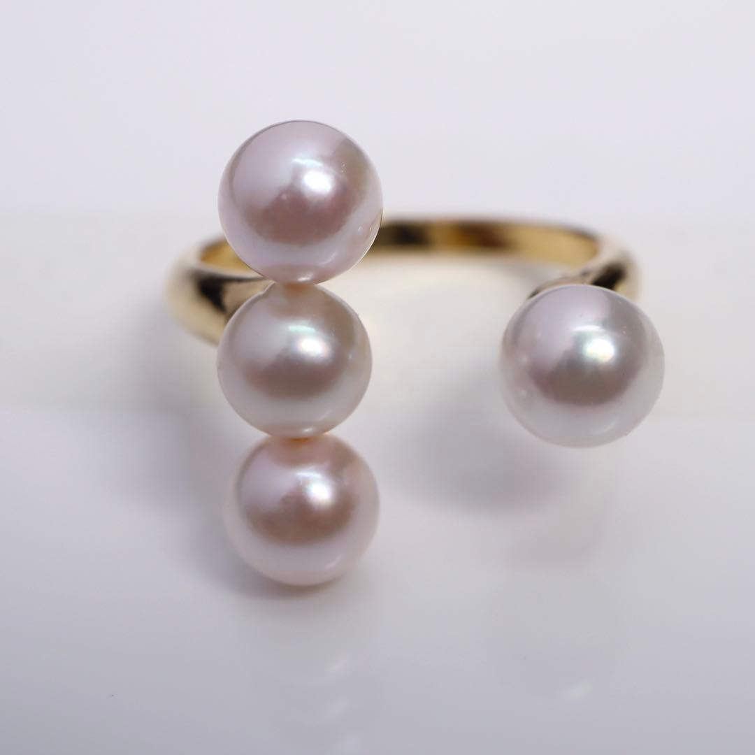 あこや真珠 リング あこやパール3連リング アコヤパール 指輪