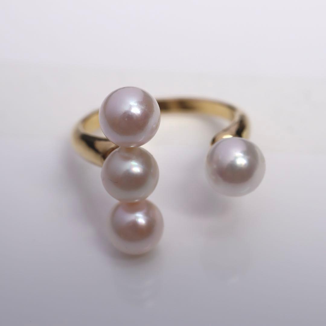 あこや真珠 リング あこやパール3連リング アコヤパール 指輪
